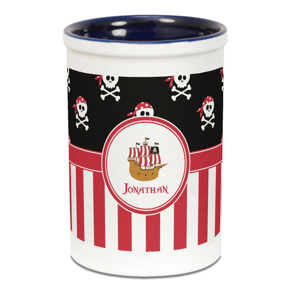 Pirate & Stripes Pencil Holder - Blue