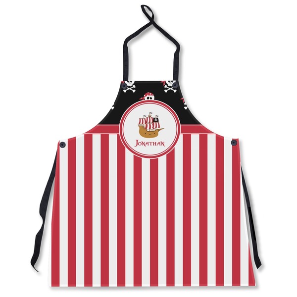 Custom Pirate & Stripes Apron Without Pockets w/ Name or Text
