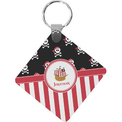 Pirate & Stripes Diamond Plastic Keychain w/ Name or Text