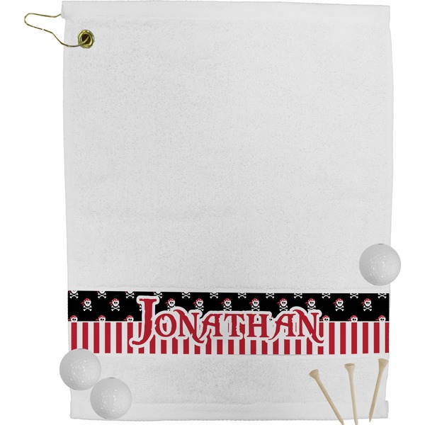 Custom Pirate & Stripes Golf Bag Towel (Personalized)