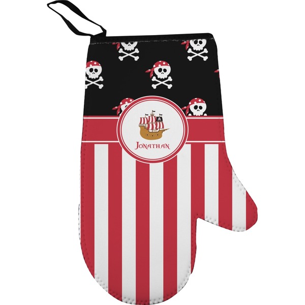 Custom Pirate & Stripes Right Oven Mitt (Personalized)