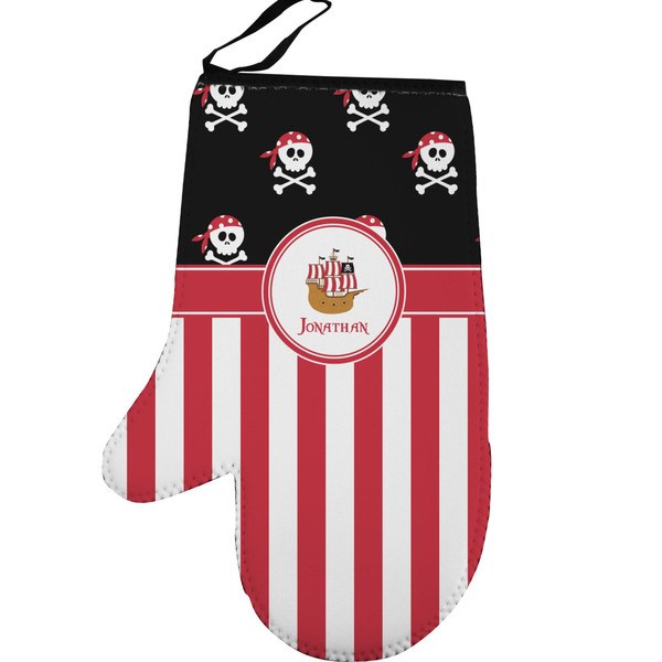 Pirate & Stripes Personalized Oven Mitt - Left