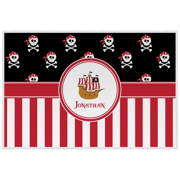 Custom Pirate & Stripes Laminated Placemat w/ Name or Text