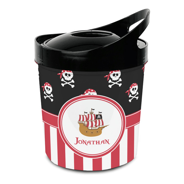 Custom Pirate & Stripes Plastic Ice Bucket (Personalized)