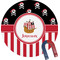 Pirate & Stripes Round Fridge Magnet (Personalized)