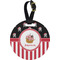 Pirate & Stripes Plastic Luggage Tag - Round (Personalized)