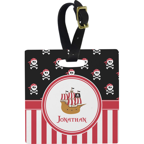 Pirate & Stripes Personalized Square Luggage Tag