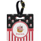 Pirate & Stripes Plastic Luggage Tag - Square w/ Name or Text