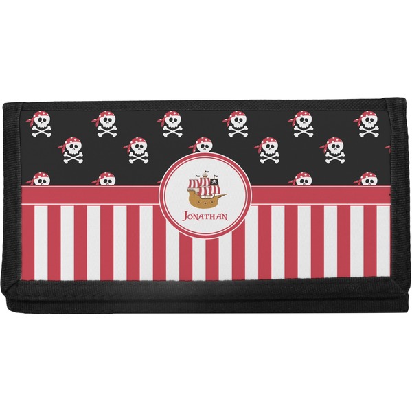 Custom Pirate & Stripes Canvas Checkbook Cover (Personalized)