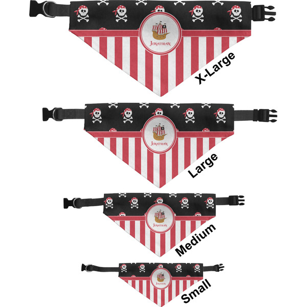 Pirate & Stripes Pet Bandana Sizes