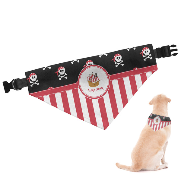 Custom Pirate & Stripes Dog Bandana - Small (Personalized)