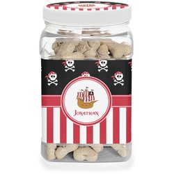 Pirate & Stripes Dog Treat Jar (Personalized)