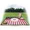 Pirate & Stripes Picnic Blanket - with Basket Hat and Book - in Use