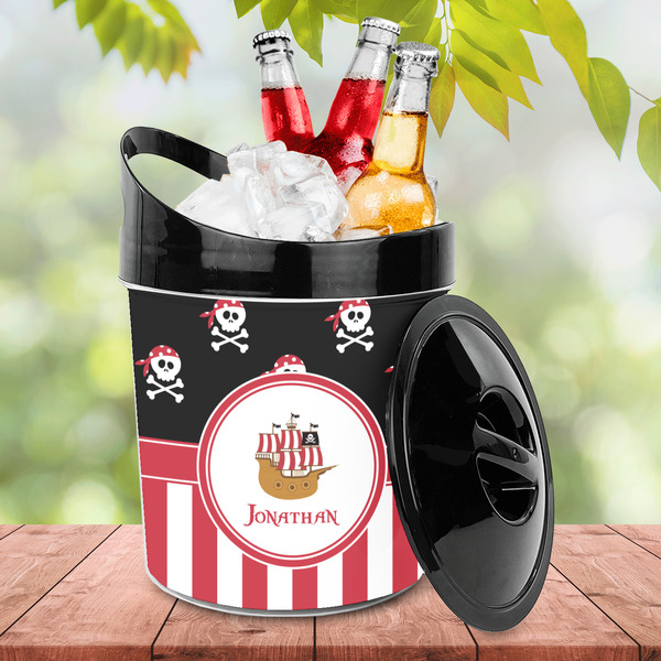 Pirate & Stripes Plastic Ice Bucket - LIFESTYLE