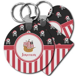 Pirate & Stripes Plastic Keychain (Personalized)