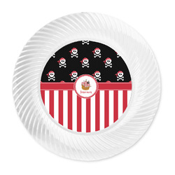Pirate & Stripes Plastic Party Dinner Plates - 10" (Personalized)