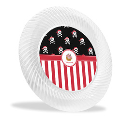 Pirate & Stripes Plastic Party Dinner Plates - 10" (Personalized)