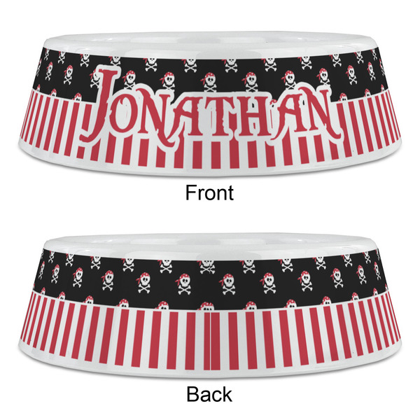 Pirate & Stripes Plastic Pet Bowls - Large - APPROVAL