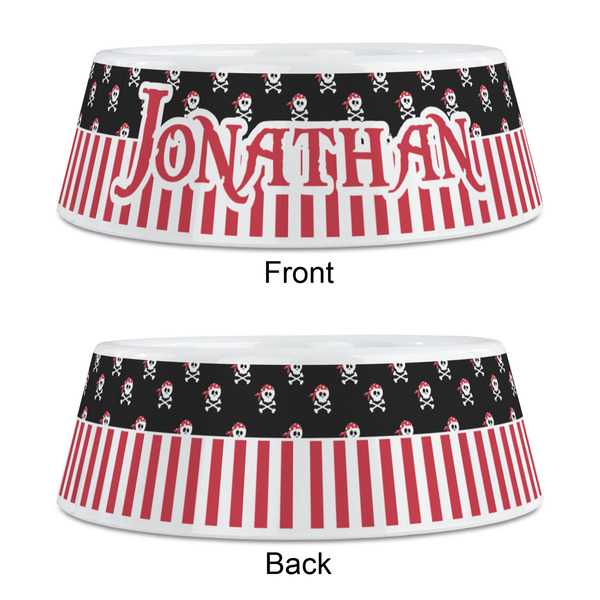 Pirate & Stripes Plastic Pet Bowls - Medium - APPROVAL