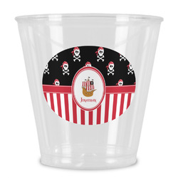 Pirate & Stripes Plastic Shot Glass (Personalized)