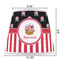 Pirate & Stripes Poly Film Empire Lampshade - Dimensions
