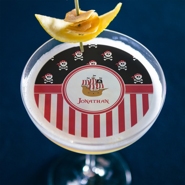 Pirate & Stripes Printed Drink Topper - Large - In Context