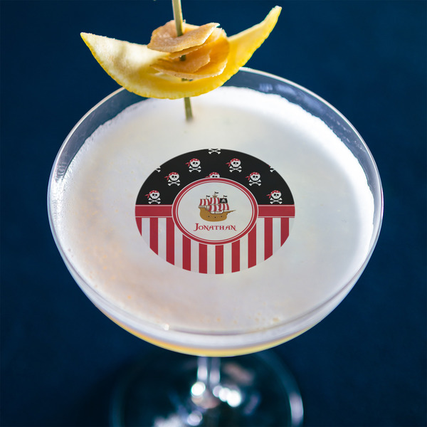 Pirate & Stripes Printed Drink Topper - Small - In Context