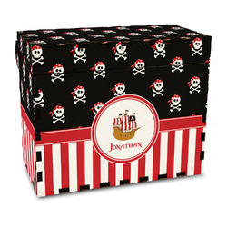 Pirate & Stripes Wood Recipe Box - Full Color Print (Personalized)