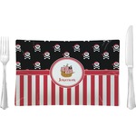 Pirate & Stripes Glass Rectangular Lunch / Dinner Plate (Personalized)
