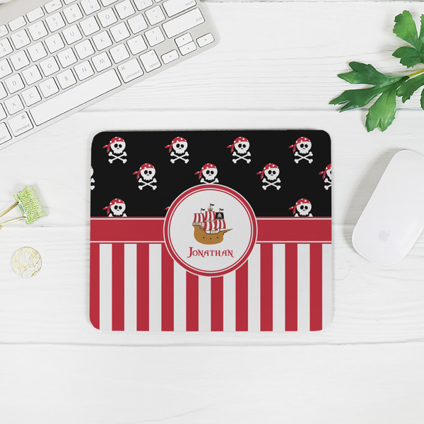 Pirate & Stripes Rectangular Mouse Pad - LIFESTYLE 2