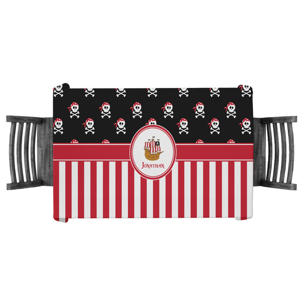Custom Pirate & Stripes Tablecloth - 58"x58" (Personalized)