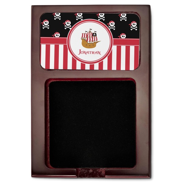 Pirate & Stripes Red Mahogany Sticky Note Holder - Flat