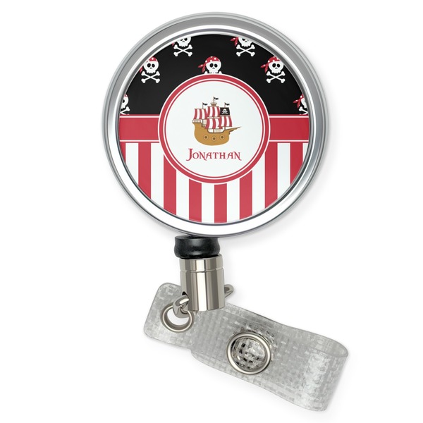 Custom Pirate & Stripes Retractable Badge Reel (Personalized)