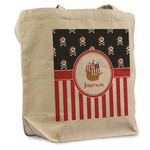 Pirate & Stripes Reusable Cotton Grocery Bag - Single (Personalized)