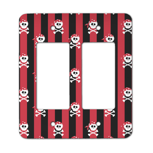 Custom Pirate & Stripes Rocker Style Light Switch Cover - Two Switch