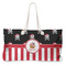 Pirate & Stripes Large Rope Tote Bag - Front View
