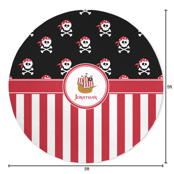 Pirate & Stripes Round Area Rug - Size