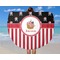 Pirate & Stripes Round Beach Towel - In Use