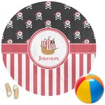 Pirate & Stripes Round Beach Towel (Personalized)
