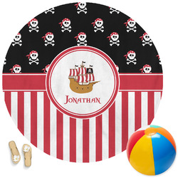 Pirate & Stripes Round Beach Towel (Personalized)
