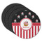 Pirate & Stripes Round Rubber Backed Coasters - Set of 4 (Personalized)