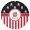 Pirate & Stripes Round Rubber Backed Coaster (Personalized)