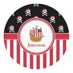 Pirate & Stripes Round Decal (Personalized)