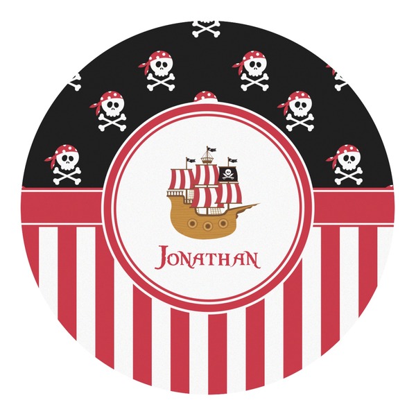 Custom Pirate & Stripes Round Decal - XLarge (Personalized)