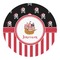 Pirate & Stripes Round Decal - Small (Personalized)