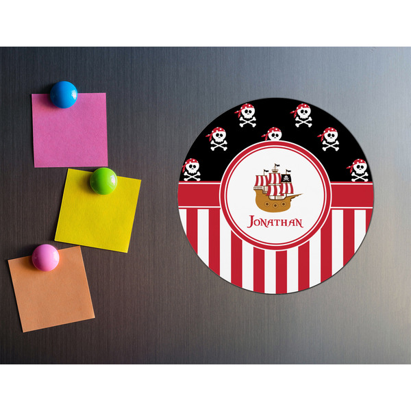Pirate & Stripes Round Fridge Magnet - LIFESTYLE
