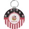 Pirate & Stripes Round Plastic Keychain (Personalized)