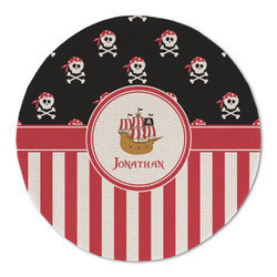 Pirate & Stripes Round Linen Placemat (Personalized)