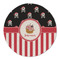 Pirate & Stripes Round Linen Placemats - FRONT (Single Sided)