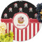 Pirate & Stripes Round Linen Placemats - Front (w flowers)